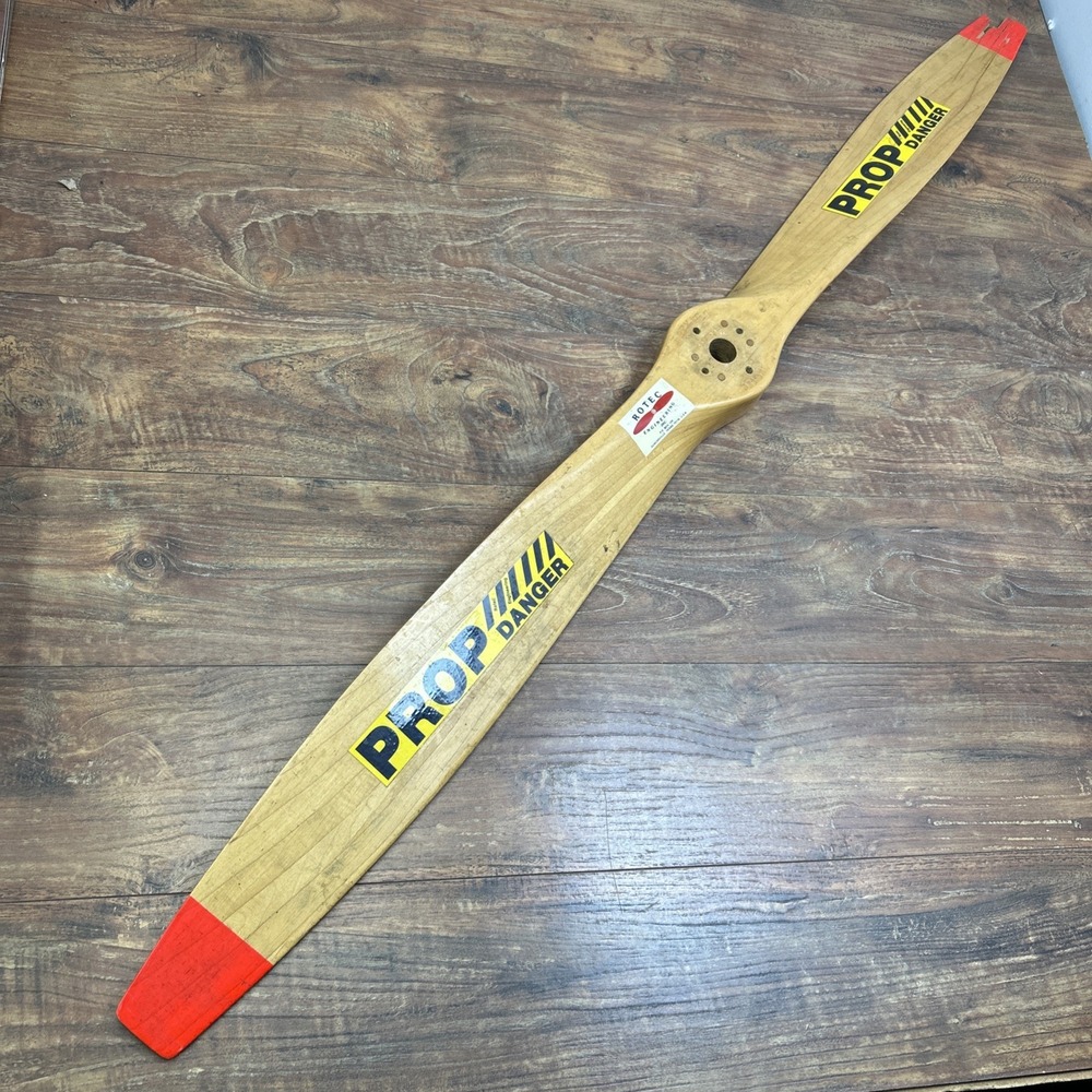 Rotec Engineering inc. Vintage Wooden Airplane Propeller 4 Bolt 54 inch Chipped